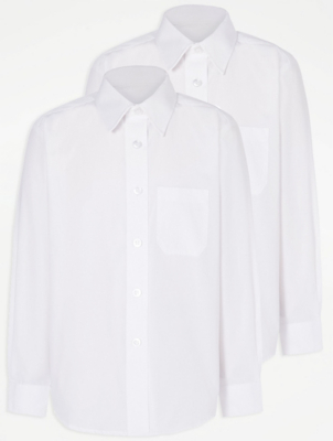 Girls White Long Sleeve School Shirt 2 ...